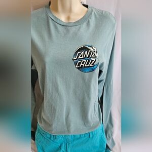 Santa Cruz Teal Wave Logo Long Sleeve